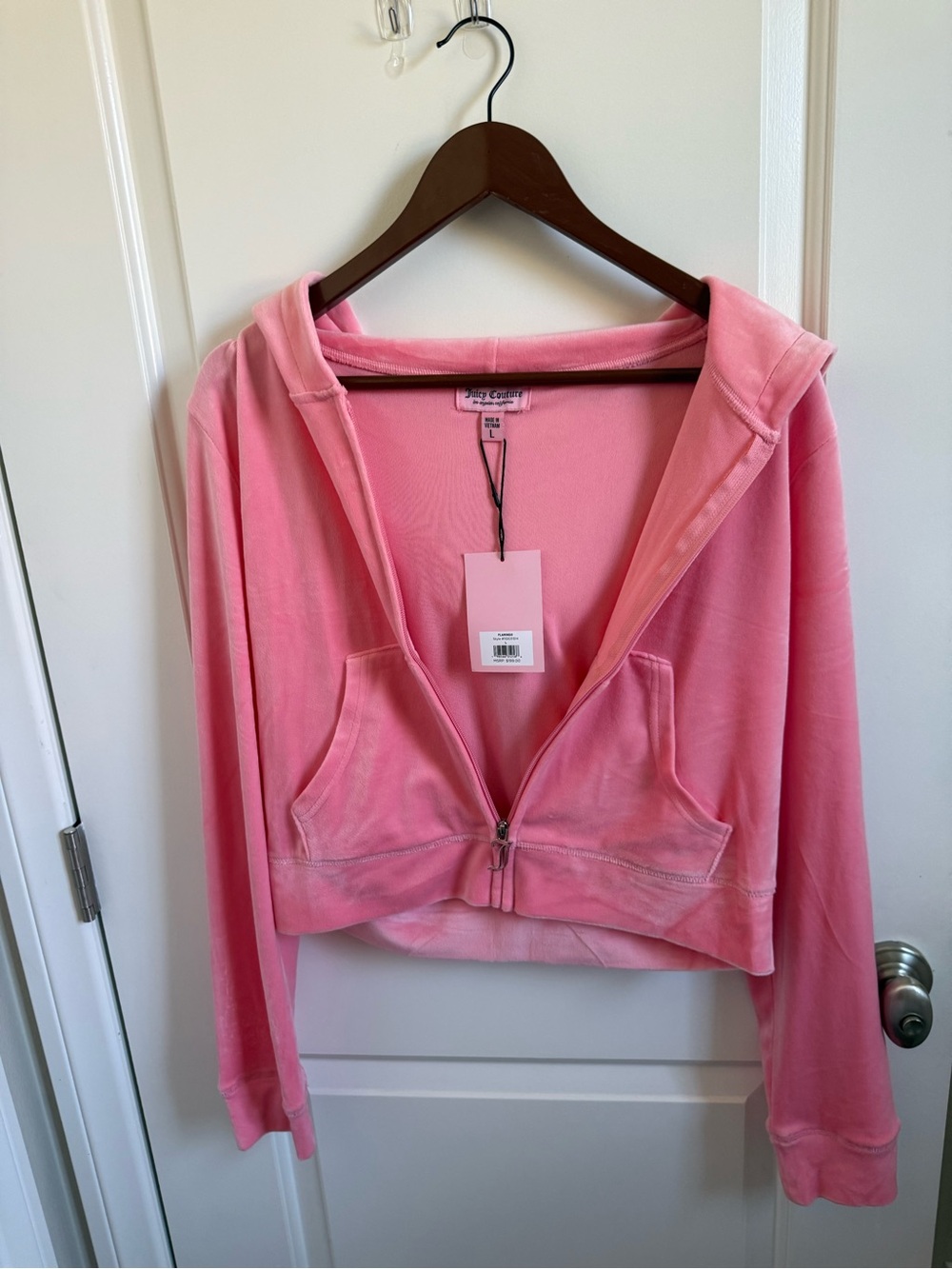 Juicy Couture Pink Cropped Zip Hoodie
